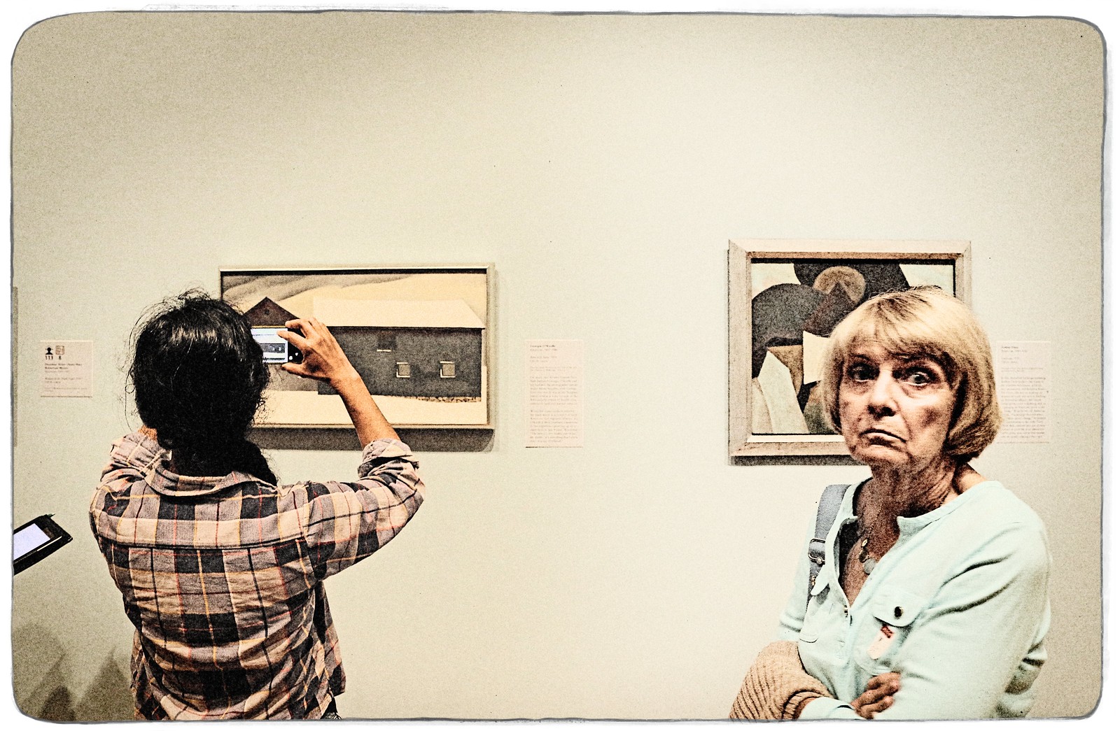 The Museum Goers - Woman in Flannel Shirt, 2017