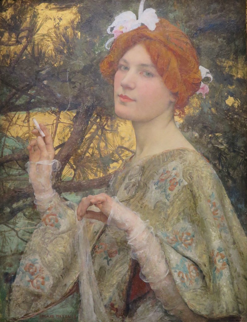 Femme à l'orchidée, Edgard Maxence (1900),- Musée d'Orsay, Paris VIIe