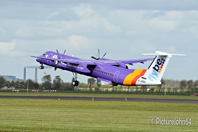 BE1534 Flybe DeHavilland Dash 8 (G-JEDV) departing to Exeter from Schiphol Amsterdam