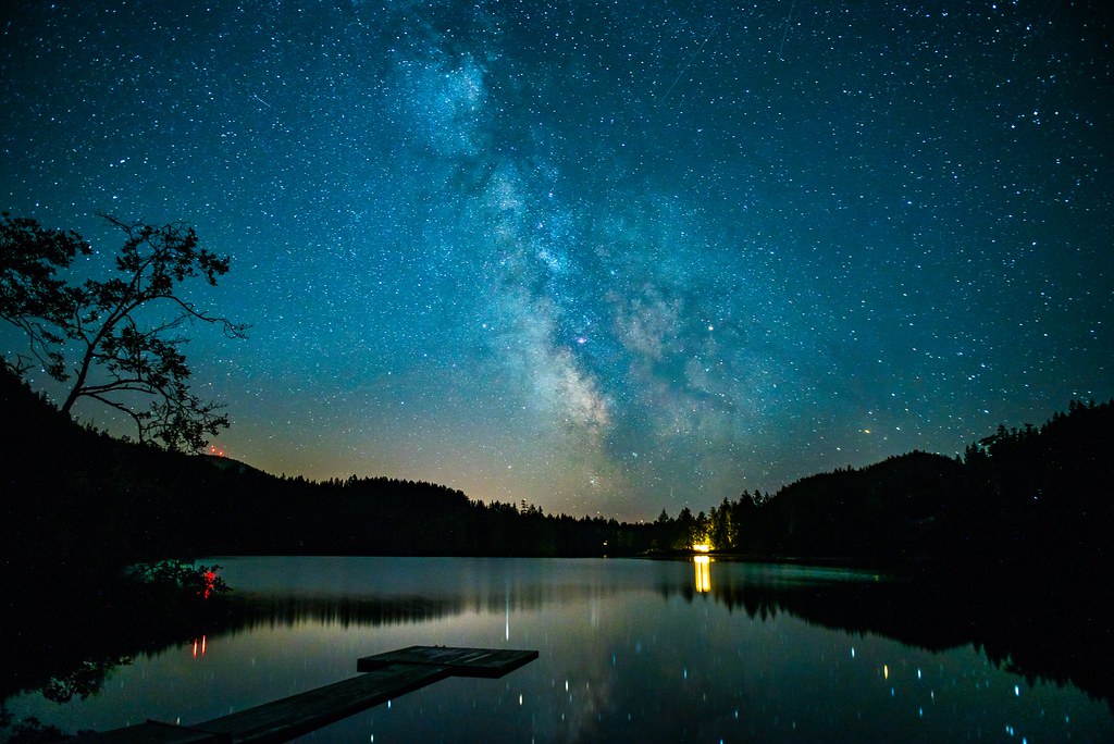Milky Way at Garden Bay Lake in BC Canada