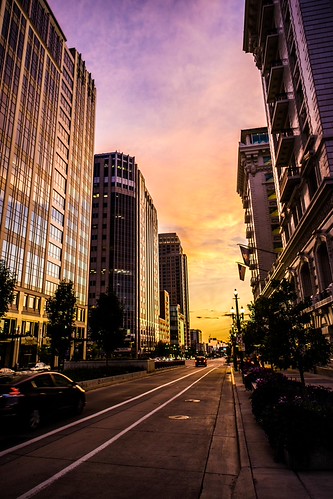 Salt Lake Streets by Photon_Lab, downtownsaltlakecity streets sunset buildings skyscraper highrise skyrise pink architecture saltlake
