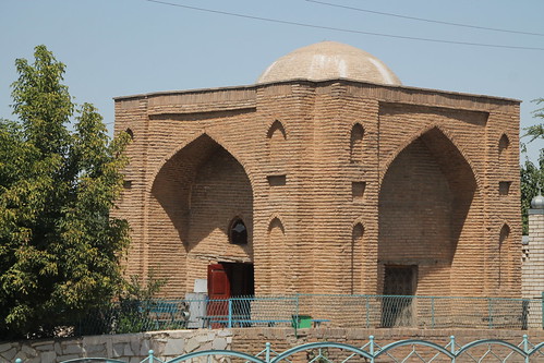 kazakhstan shymkent mausoleum tomb islam muslim iwan brick sufi sufism