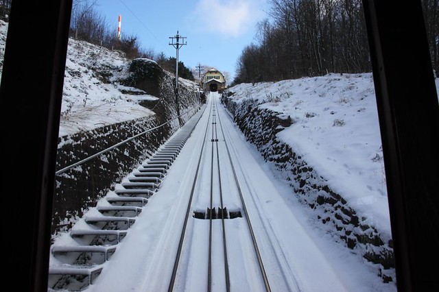 Heidelberg Königsthul Bergbahn im Schnee