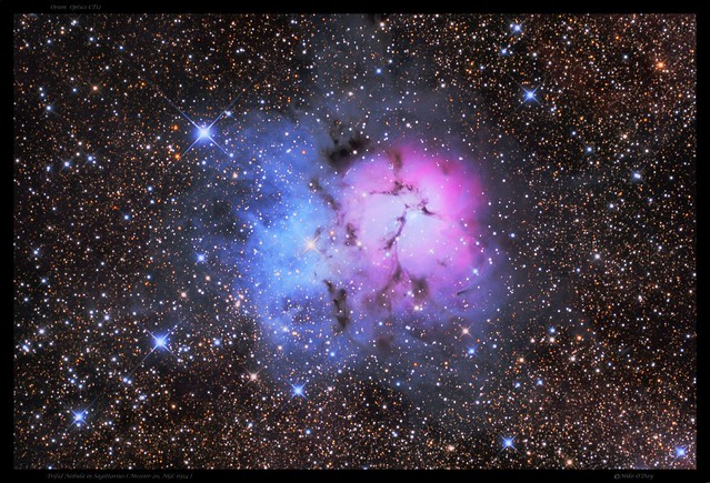 Trifid Nebula in Sagittarius ( Messier 20, NGC 6514 ) in HDR - by Mike O'Day ( 500px.com/MikeODay )