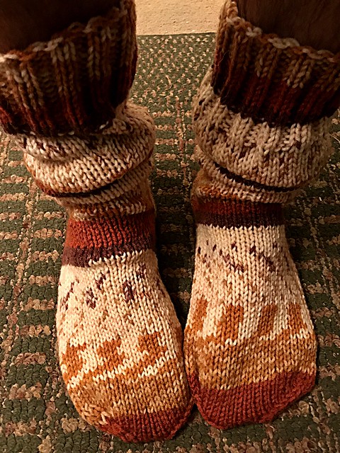 Brown Tangles Wool Socks