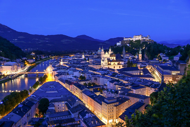 Salzburg in the evening, Austria