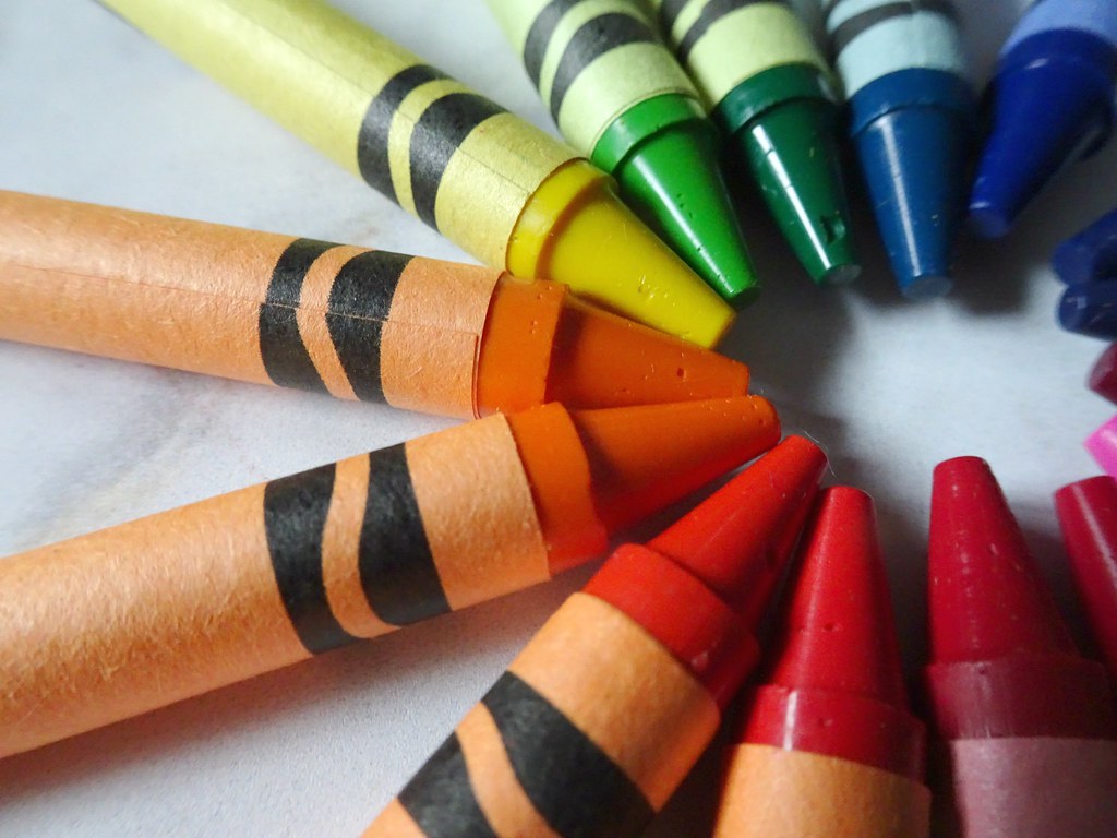 twelve crayons