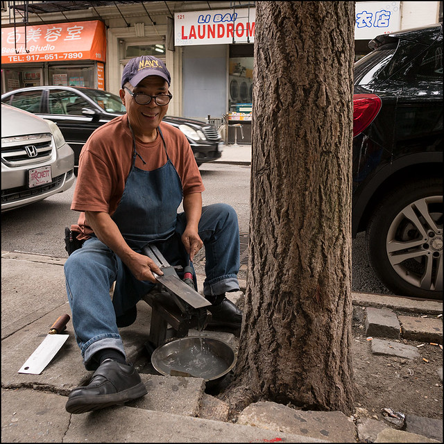 Shade Tree Sharpening, Chinatown, NYC, 2017.