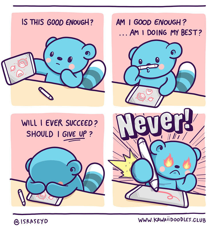 Never give up! | Comic strip made with iPad Pro and Adobe Dr… | Flickr
