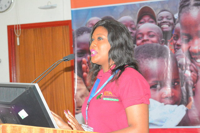 Youth Agripreneur, Molayo Owoeye presenting keynote speech