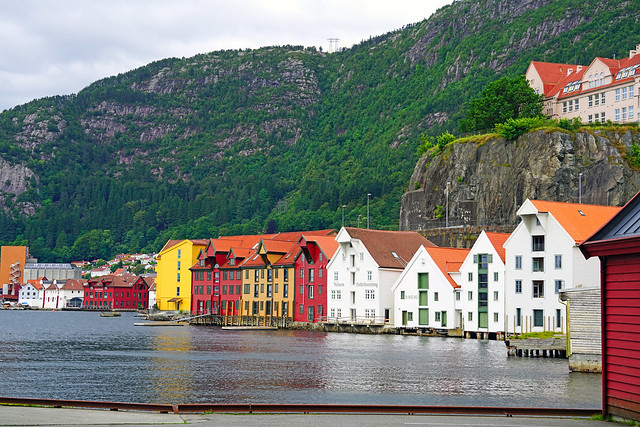 Wooden houses on the fjord, Bergen, Norway