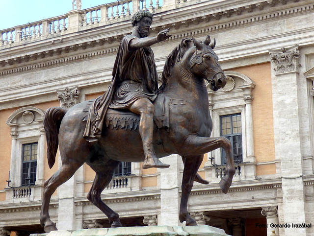 Piazza del Campidoglio. Estatua ecuestre de Marco Aurelio