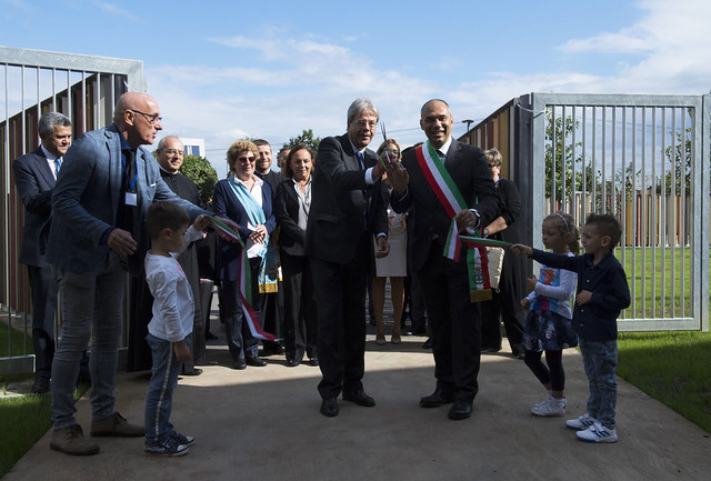 Gentiloni all'inaugurazione del Nuovo Polo scolastico a Cernusco sul Naviglio