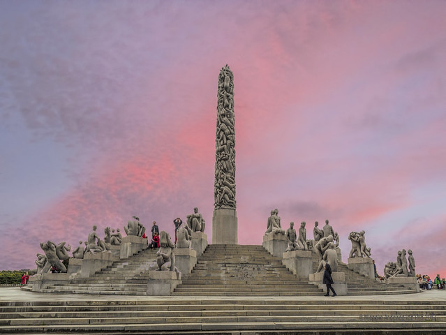 Monolith plateau and the Wheel of Life, Vigeland Park, Oslo, Norway