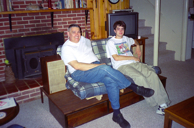 dad & me - new dorm couch