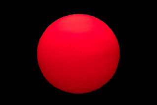 Sunspots visible at sunset