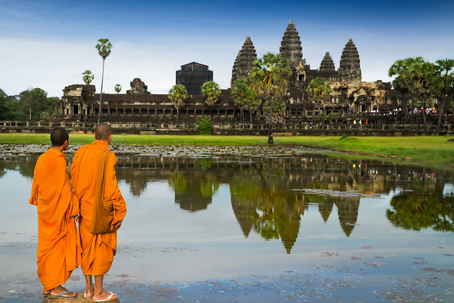 Monks in buddhism at Angkor wat