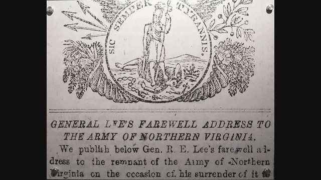 Robert E. Lee's Farewell Address to the Army of Northern Virginia, April 10, 1865