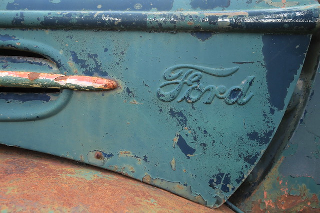 A rusty Ford...