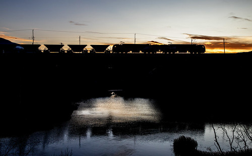 mtab mtas malmtrafik iore train sunset railway søsterbekk iron ore pond reflection