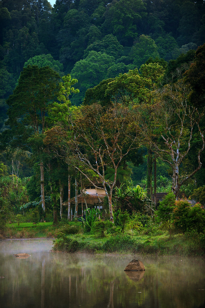 The scenery around lake Situ Gunung located at the base of mount Gede Pangrango, Sukabumi, West Java, Indonesia.