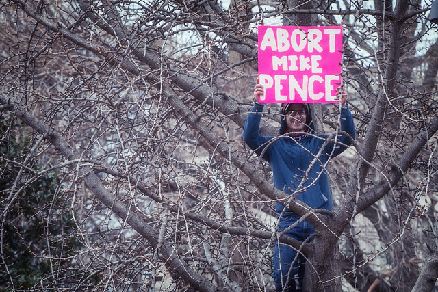 Abort Mike Pence sign, Lafayette Square