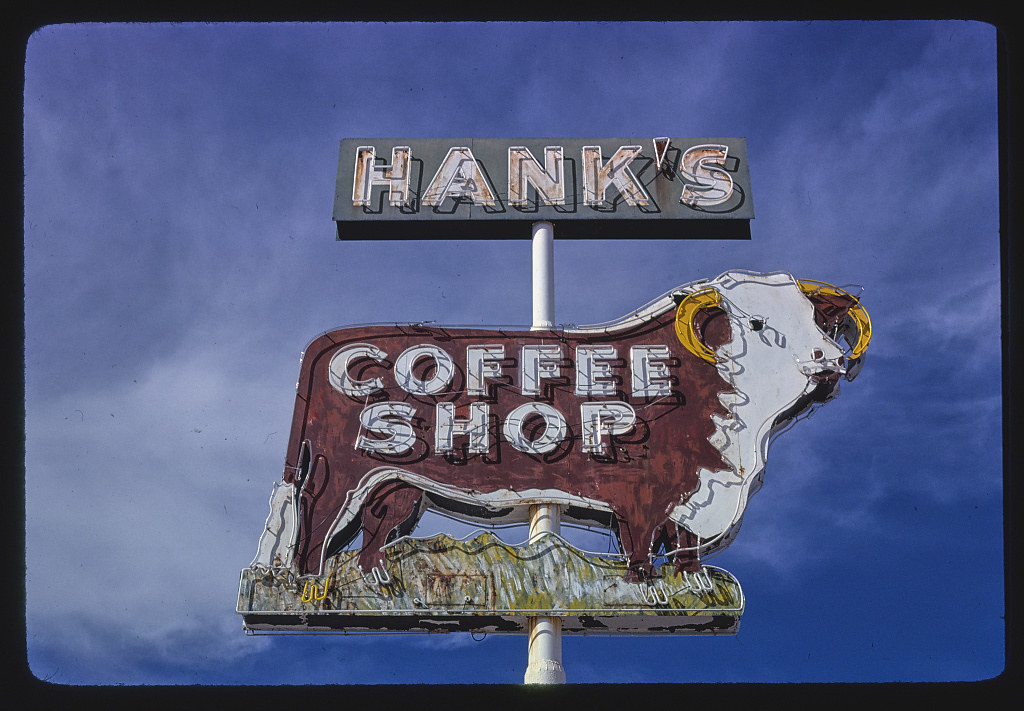 Hanks Coffee Shop sign, 4th Street, Benson, Arizona (LOC)