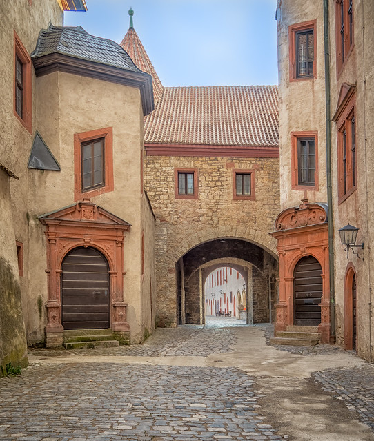 A courtyard in the Marienberg fortress in Wurzburg, Germany