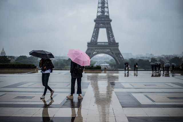 Trocadéro sous la pluie