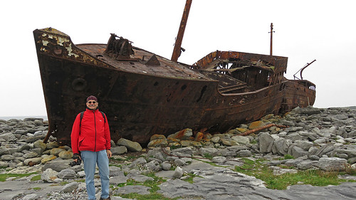 Rusty shipwreck on the Aran Island of Inisheer in Ireland