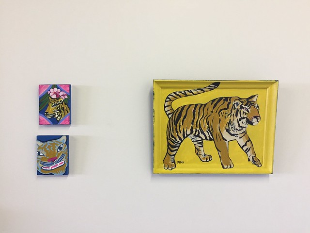 Lovely Tiger painting, Exuberant Tiger painting, and Tiger Bro painting