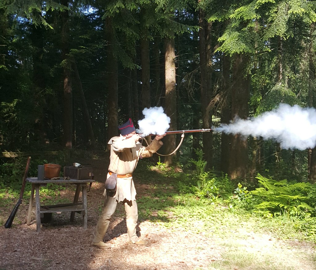 Ranger Tom firing a musket