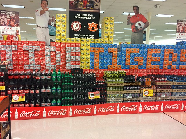Alabama football Coca-Cola display