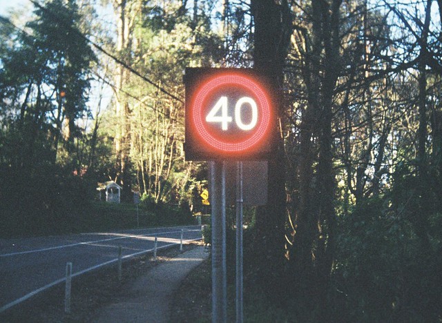 Electronic Speed Sign says 40