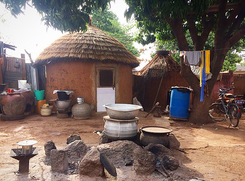 home traditional hut clay straw tamale ghana africa