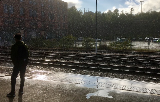 Waiting for the train in the rain (iPhone 6s)