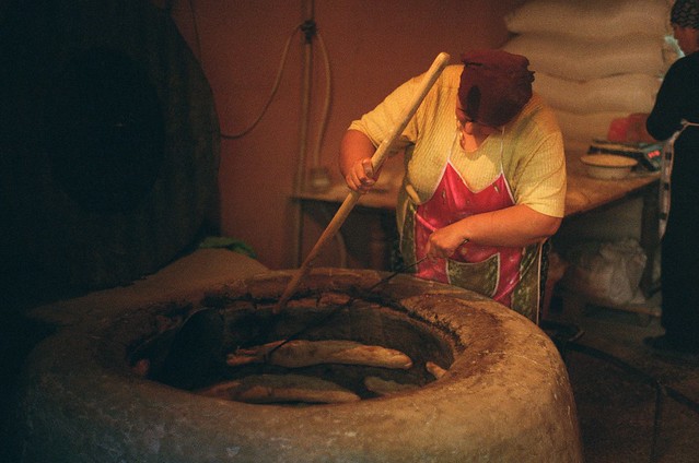 Making Traditional Flatbread, Tbilisi, Georgia