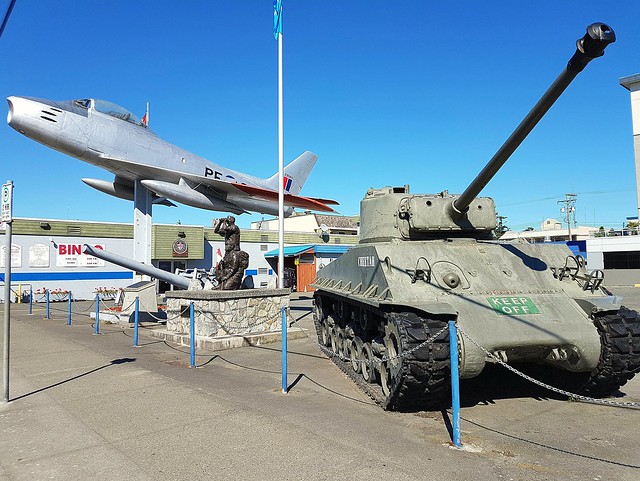 Outdoor military museum display