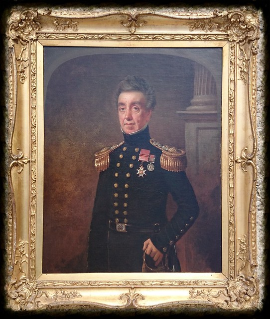 retrato del General William Miller, que luce  condecorado con la Legión del Mérito de Chile en 1821 por su actuación en  Maipú, luce uniforme inglés de 18 botones