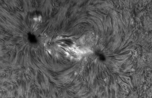 AR12674 in H-Alpha D153 F8 4x TeleVue PowerMate Quark-PST DS on September 2nd 2017 PDT_10h20m21s-0231_L_g3_ap568 ip90