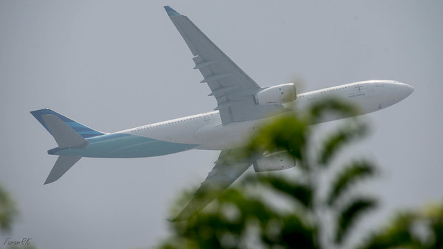 Garuda A330 (PK-GPG) departing VAAH