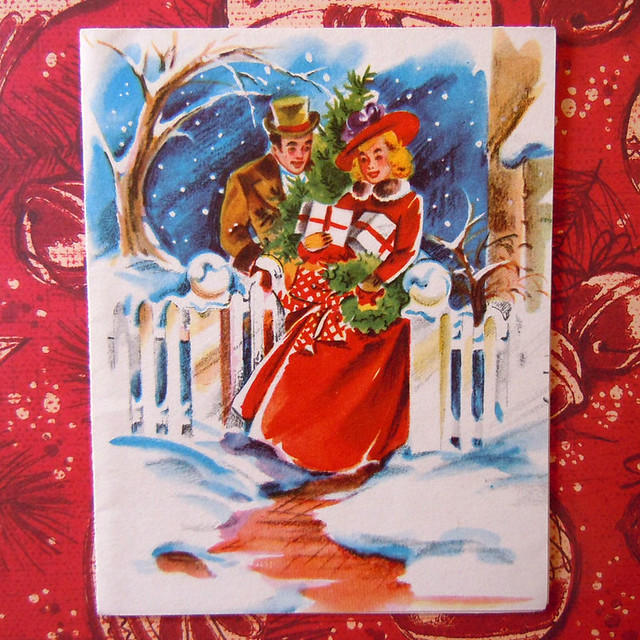 Couple with Presents Christmas Card