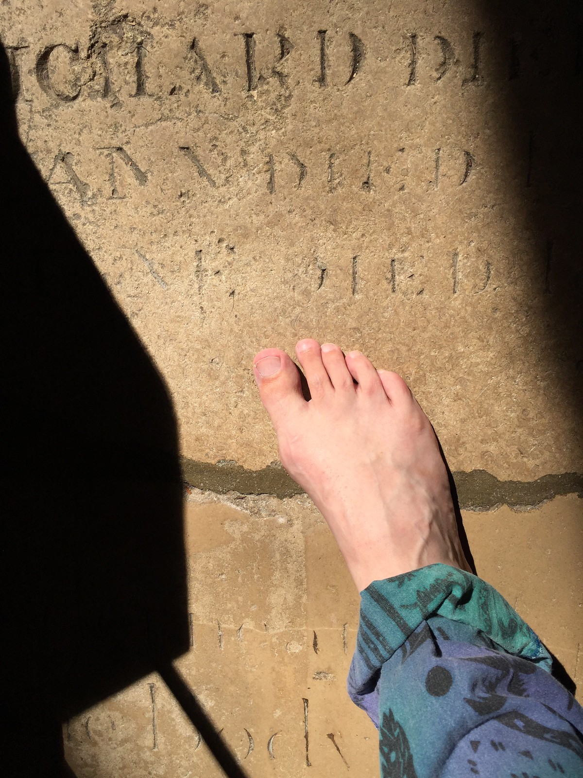 In Wimborne Minster - barefoot