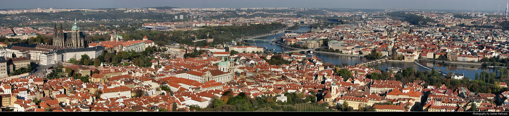 Panorama from Petřínská Rozhledna, Prague, Czech Republic