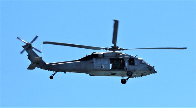 Helicopter flying over Seaport Village