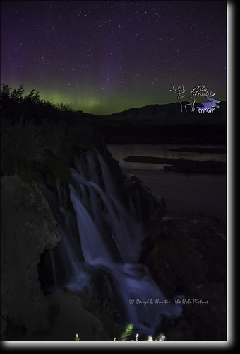 nightphotography usa landscape waterfall unitedstates idaho snakeriver northernlights auroraborealis swanvalley purplesky greenlights purplelights silkywater