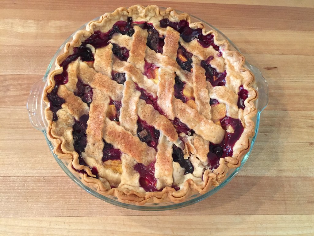 peach blueberry pie