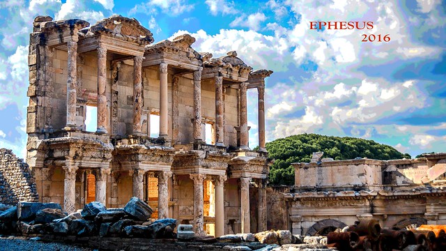 EPHESUS Ancient City.  Unesco World Heritage List.  Celsus Library.