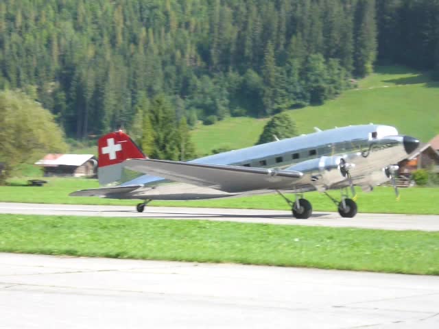 Douglas DC-3 Matthys Aviation/Swissair N431HM and Beechcraft D18S N223CM. Sankt-Stephan, August 26. 2017