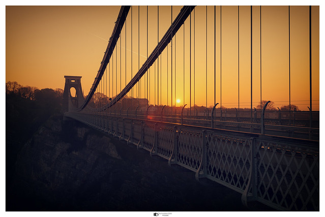 Early morning sunrise at the Clifton suspension bridge